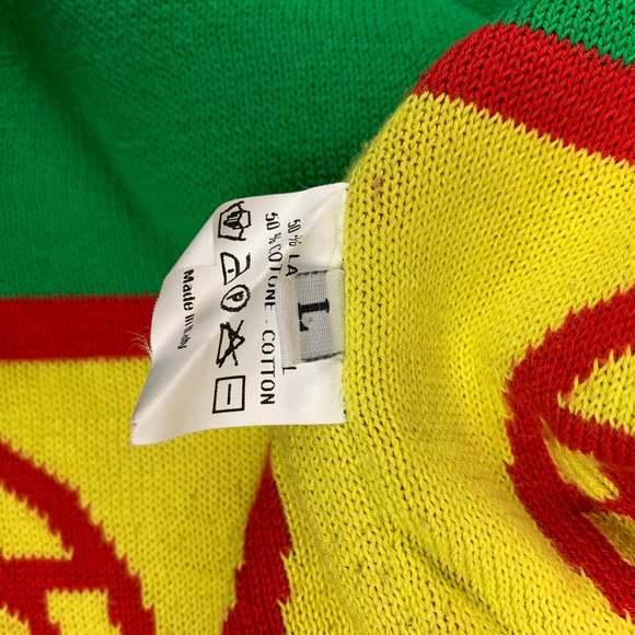 WALTER VAN BEIRENDONCK 2006 Blue & Green Wool  Cotton Reversible Cardigan - Picture 8 of 9